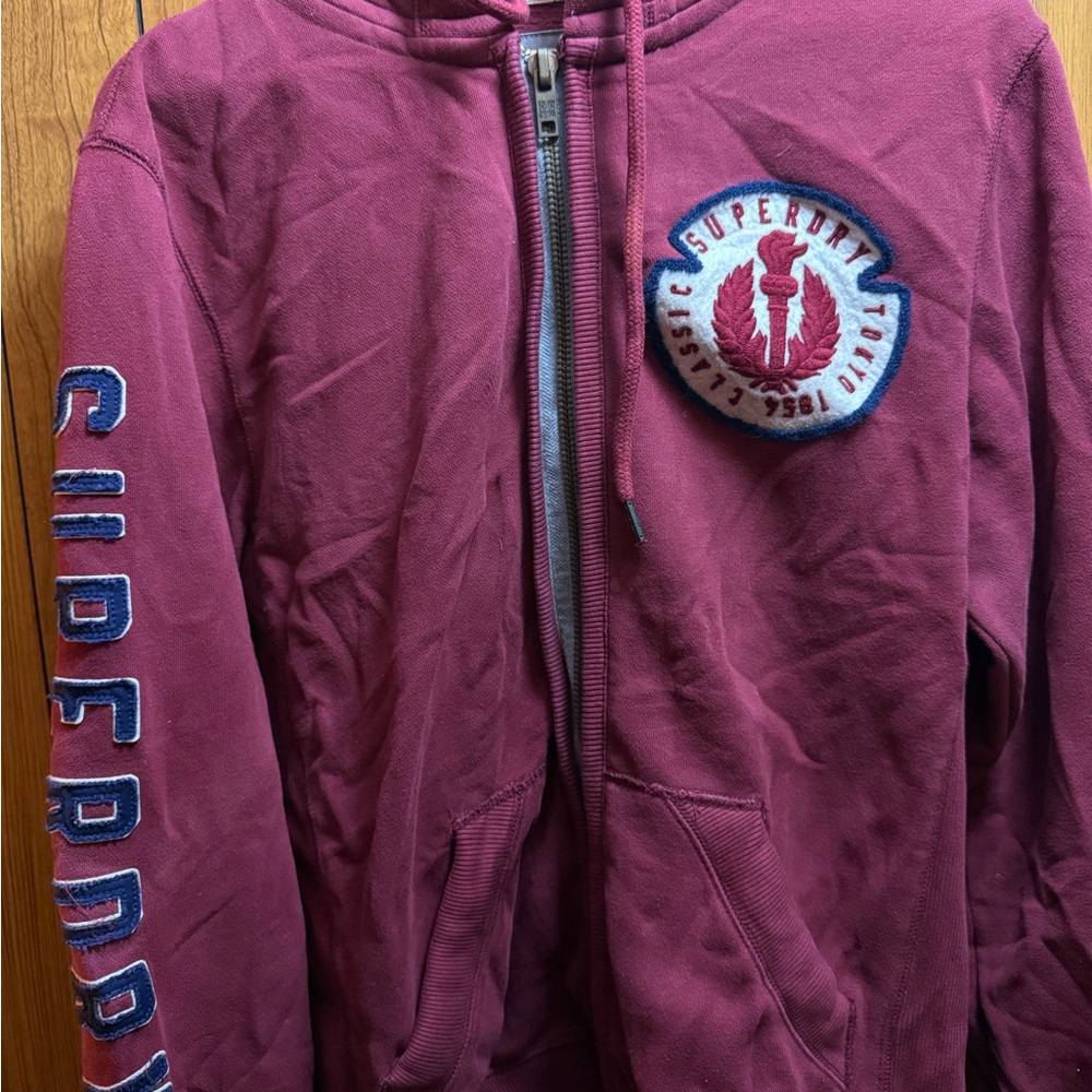 Superdry Maroon Jacket with Graphic Details